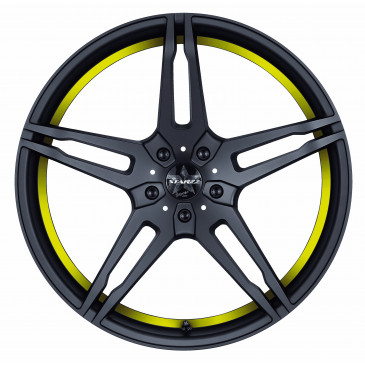 BARRACUDA Starzz+Trackspacer Mattblack-polished / undercut Color Trim gelb