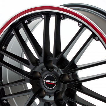 Borbet CW 2 black red line
