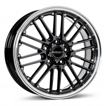 Borbet CW2 black rim polished