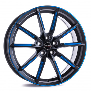 Borbet LX black matt spoke rim blue polished