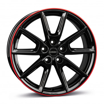 Borbet LX18 black glossy rim red