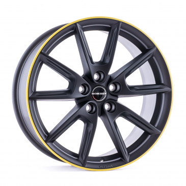 Borbet LX18 black matt rim yellow