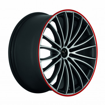 Corspeed Le mans+Trackspacer Mattblack-polished / Color Trim rot