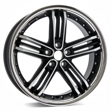 KESKIN KT11 MATT BLACK FRONT POLISH STEEL LIP