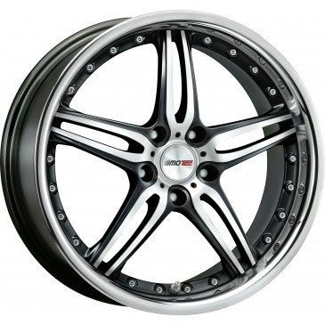 MOTEC MCT2 flat black polished/steel lip