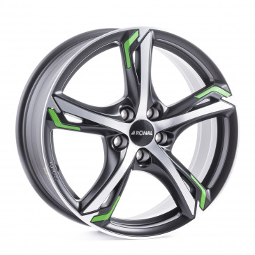 RONAL R62 Green JETBLACK MATT FRONTKOPIERT