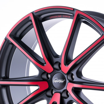 SPEEDLINE SL6 Vettore MCR JETBLACK MATT RED SPOKE