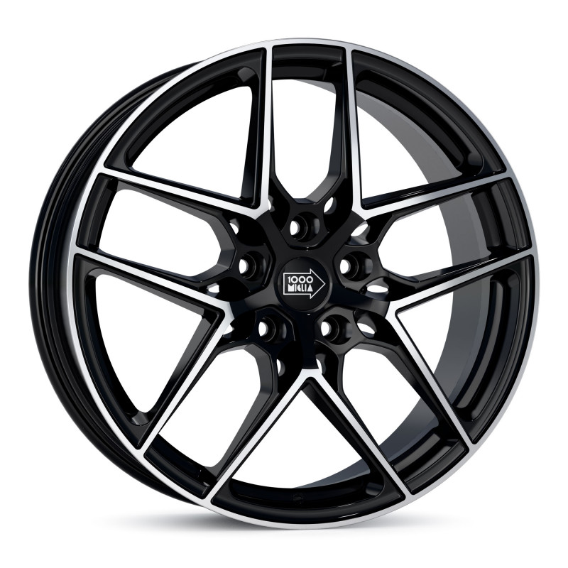 1000 Miglia MM1004 GLOSS BLACK HALF SPOKE POLISHED