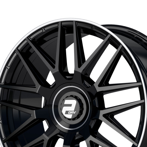 2DRV WH43 Schwarz glänzend lackiert mit hochglanzpoliertem Felgenbett