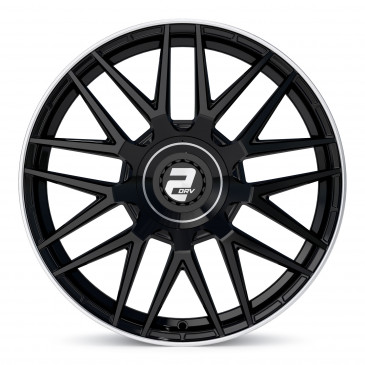 2DRV WH43 Schwarz glänzend lackiert mit hochglanzpoliertem Felgenbett