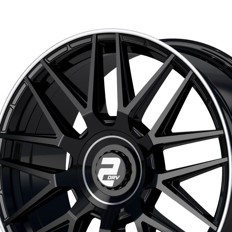 2DRV WH43 Schwarz glänzend lackiert mit hochglanzpoliertem Felgenbett