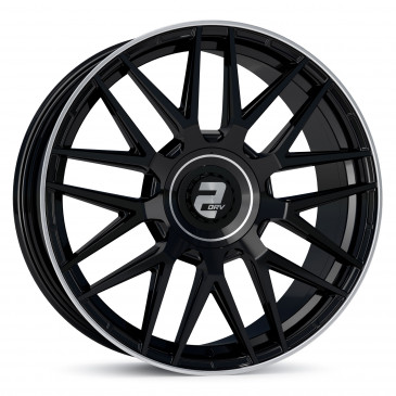 2DRV WH43 Schwarz glänzend lackiert mit hochglanzpoliertem Felgenbett