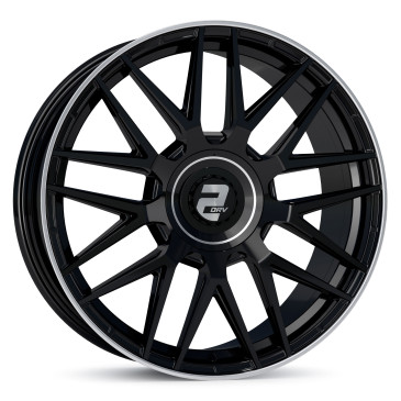 2DRV WH43 Schwarz glänzend lackiert mit hochglanzpoliertem Felgenbett