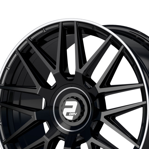 2DRV WH43 Schwarz glänzend lackiert mit hochglanzpoliertem Felgenbett