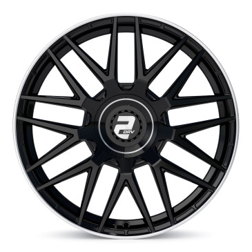 2DRV WH43 Schwarz glänzend lackiert mit hochglanzpoliertem Felgenbett