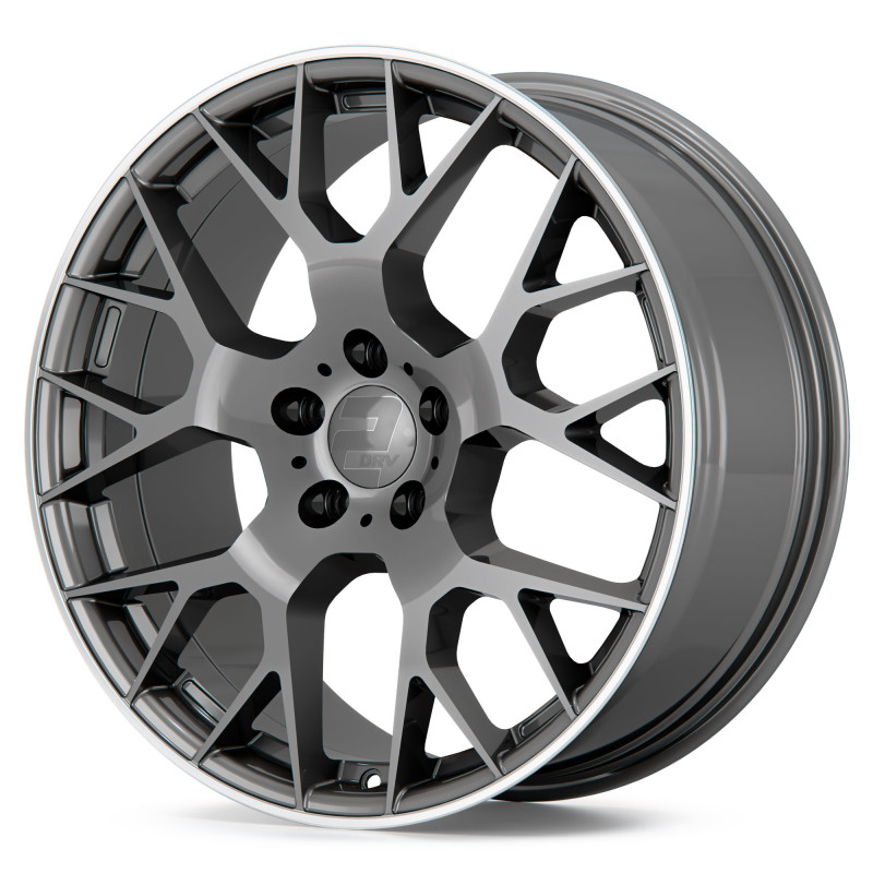 2DRV WH47 Daytona Grau lackiert mit hochglanzpoliertem Felgenbett