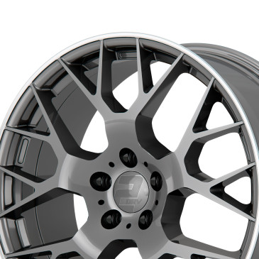 2DRV WH47 Daytona Grau lackiert mit hochglanzpoliertem Felgenbett