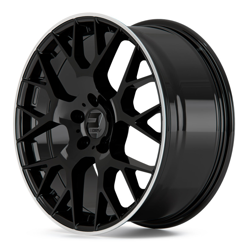 2DRV WH47 Schwarz glänzend lackiert mit hochglanzpoliertem Felgenbett