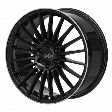 AXXION AX5 Schwarz glänzend lackiert mit hochglanzpoliertem Felgenbett