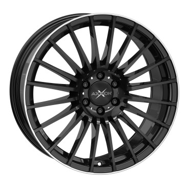 AXXION AX5 Schwarz glänzend lackiert mit hochglanzpoliertem Felgenbett