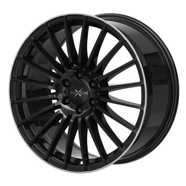 AXXION AX5 Schwarz glänzend lackiert mit hochglanzpoliertem Felgenbett