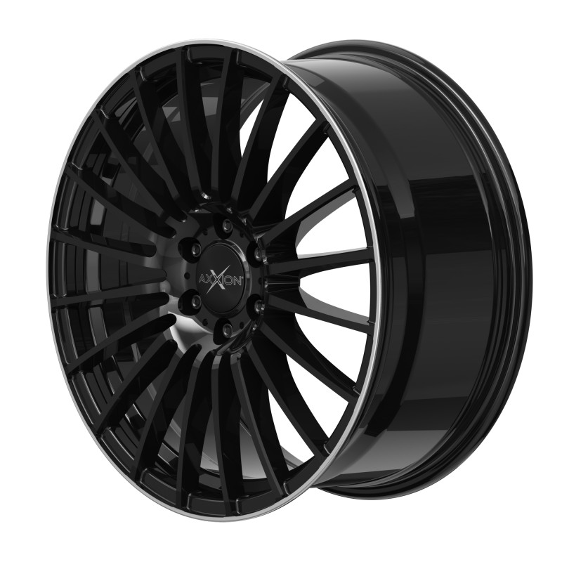 AXXION AX5 Schwarz glänzend lackiert mit hochglanzpoliertem Felgenbett