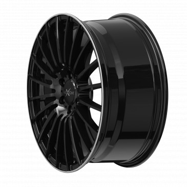 AXXION AX5 Schwarz glänzend lackiert mit hochglanzpoliertem Felgenbett
