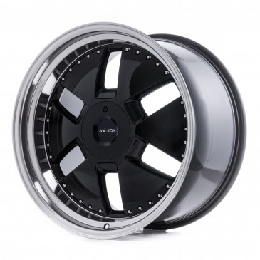 AXXION Y1 Schwarz glänzend lackiert mit hochglanzpoliertem Felgenbett