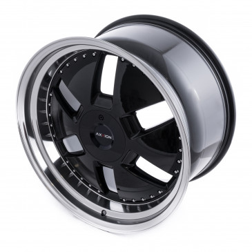 AXXION Y1 Schwarz glänzend lackiert mit hochglanzpoliertem Felgenbett