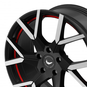 BARRACUDA Tzunamee Evo Dark Gunmetal brushed undercut Trimline red