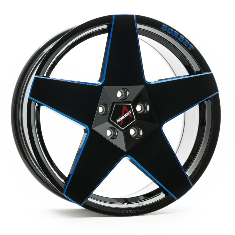 Borbet A black blue glossy