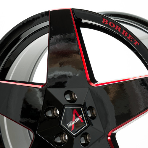 Borbet A black red glossy