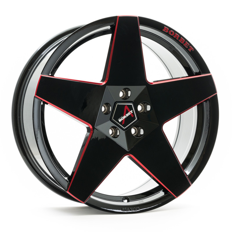 Borbet A black red glossy