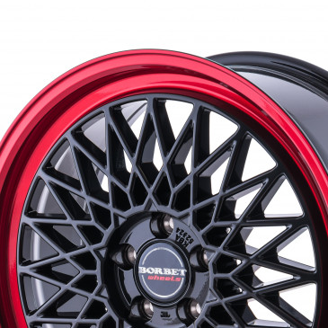 Borbet B black rim red