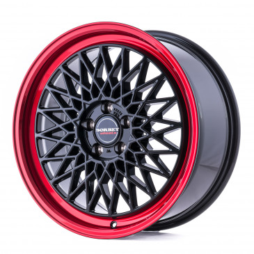 Borbet B black rim red