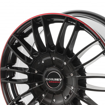 Borbet CW3 black glossy red ring