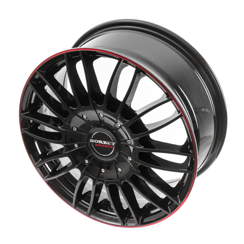 Borbet CW3 black glossy red ring