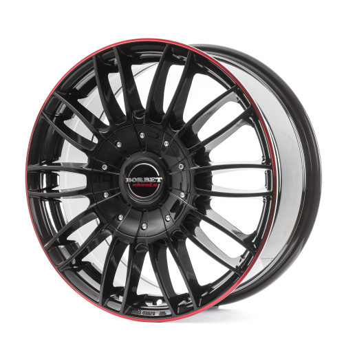 Borbet CW3 black glossy red ring