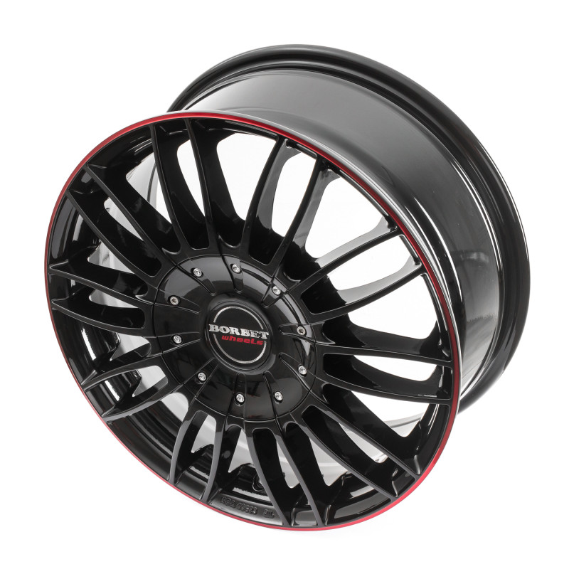Borbet CW3 black glossy red ring