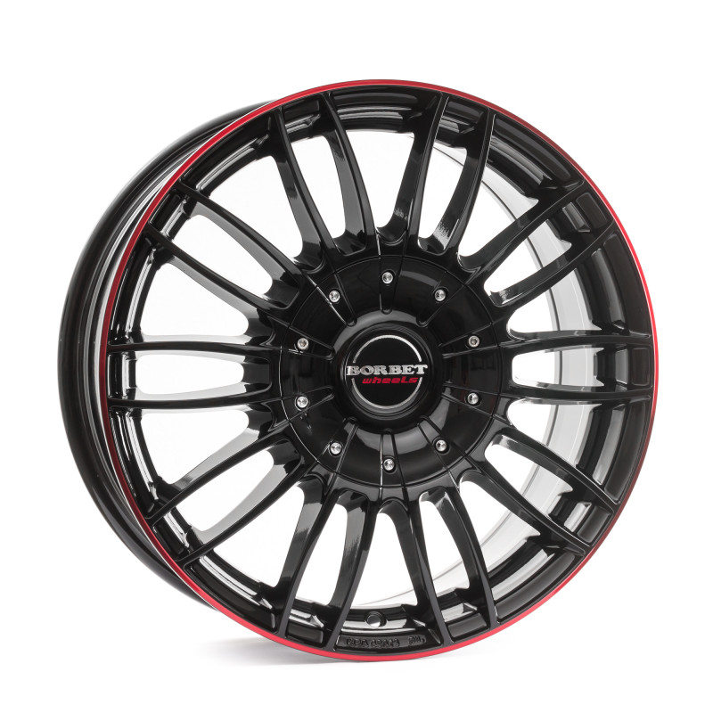 Borbet CW3 black glossy red ring