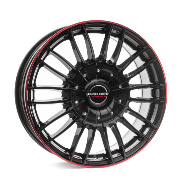 Borbet CW3 black glossy red ring