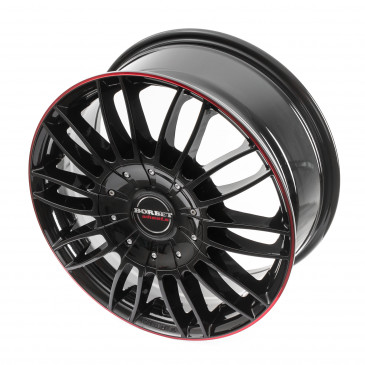 Borbet CW3 black glossy red ring