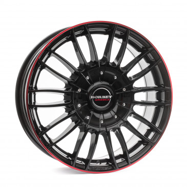 Borbet CW3 black glossy red ring
