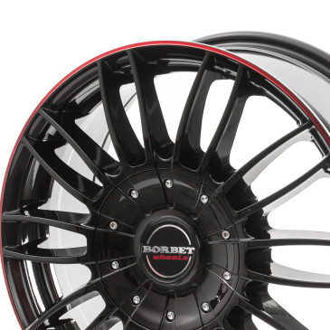 Borbet CW3 black glossy red ring