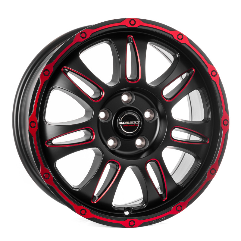 Borbet CW8 red rim window polished matt