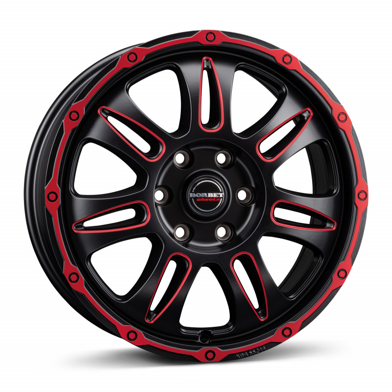 Borbet CW8 red rim window polished matt