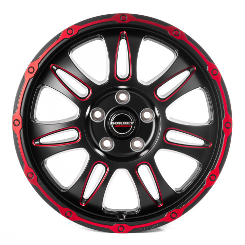 Borbet CW8 red rim window polished matt