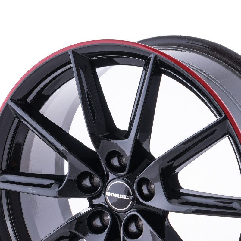 Borbet LX18 black glossy rim red