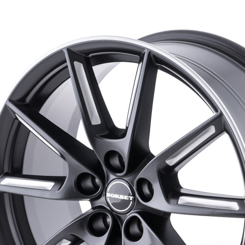 Borbet LX18 black matt silver spoke rim