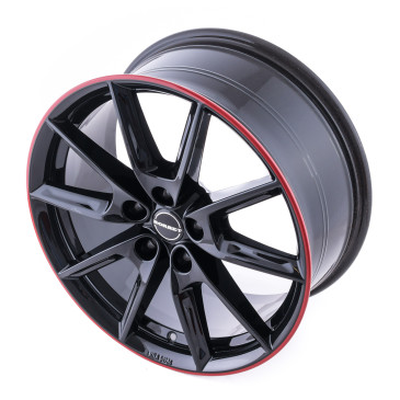 Borbet LX18 black glossy rim red